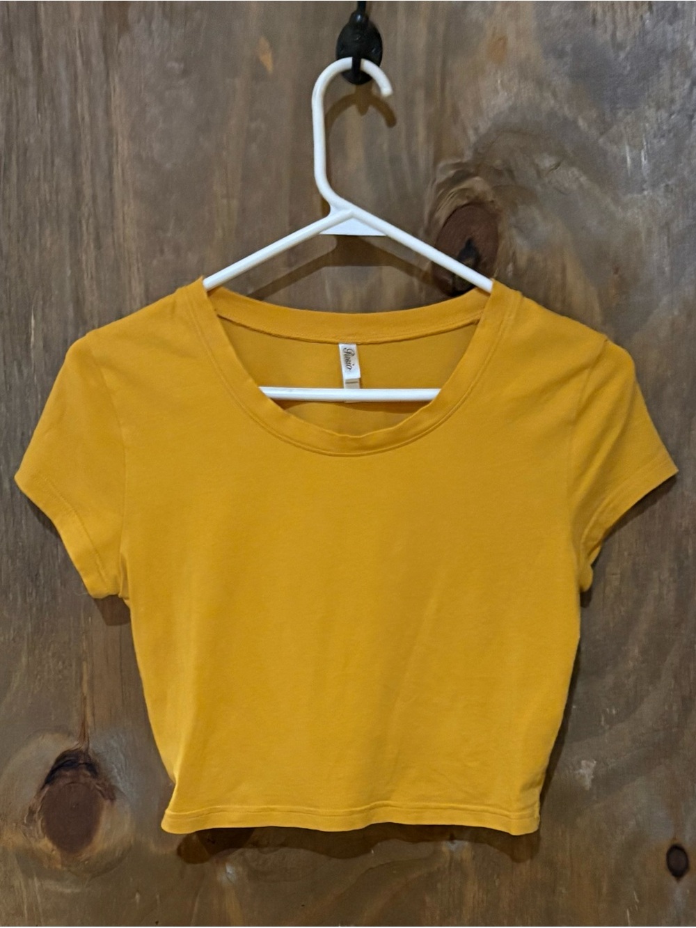 Rosio Mustard Yellow Crewneck Crop Top